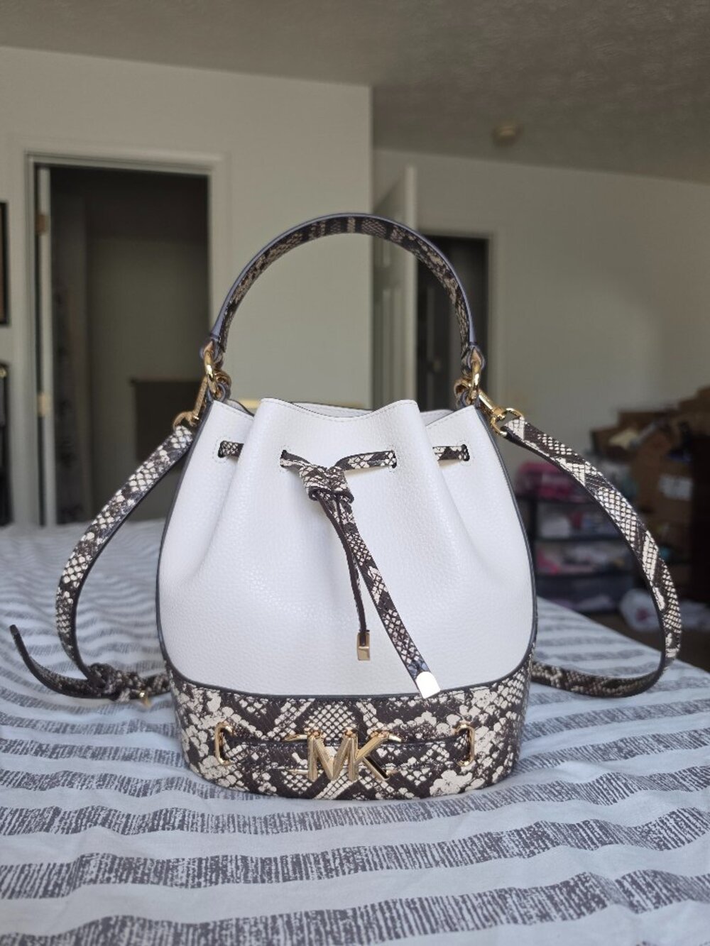 Michael Kors Reed Center Zip Satchel Crossbody Bag